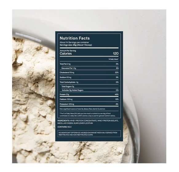 Gainful Everyday Whey Protein Powder 23g Protein per Serving, Unflavored