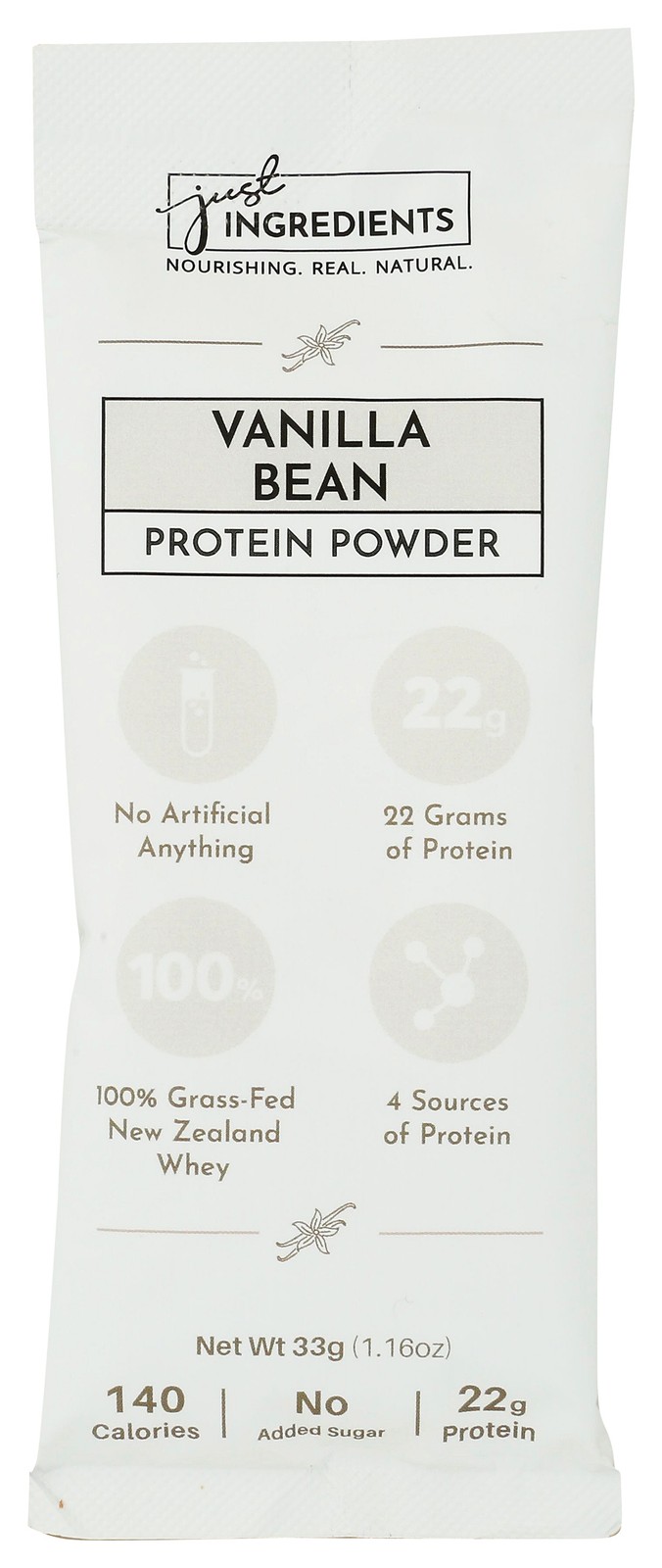 Vanilla Bean Protein Powder By Just Ingredients 22G 22 Grams 10 Pack