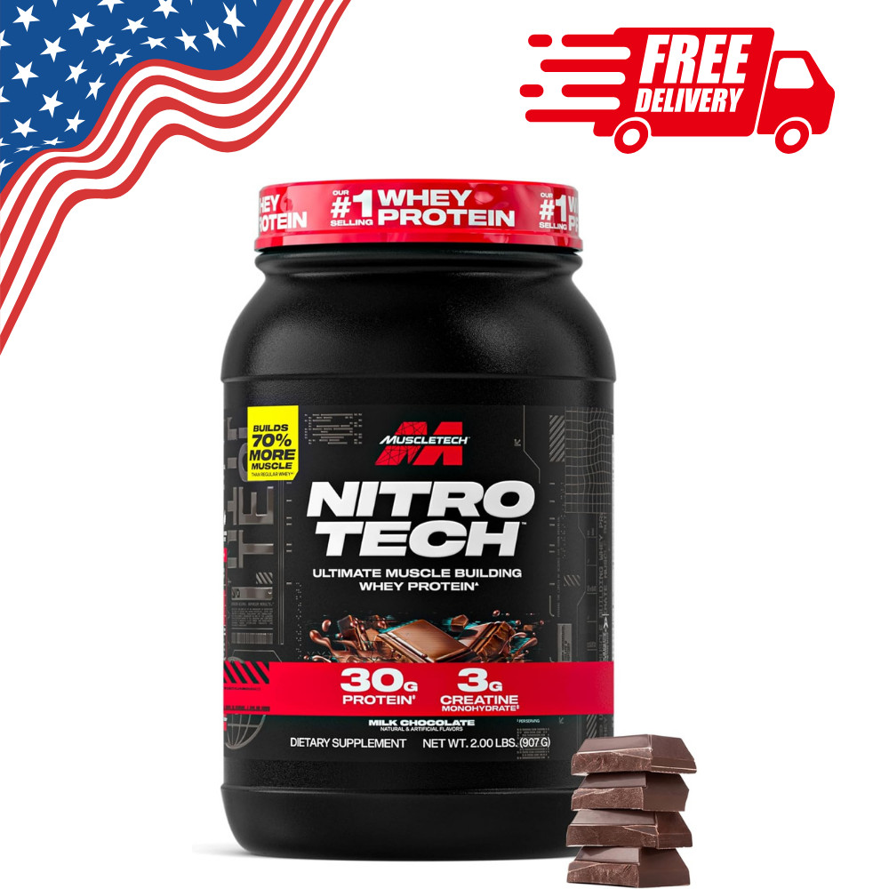 MuscleTech Whey Protein Powder – 30g Protein, Creatine & BCAA, Muscle Growth 2lb