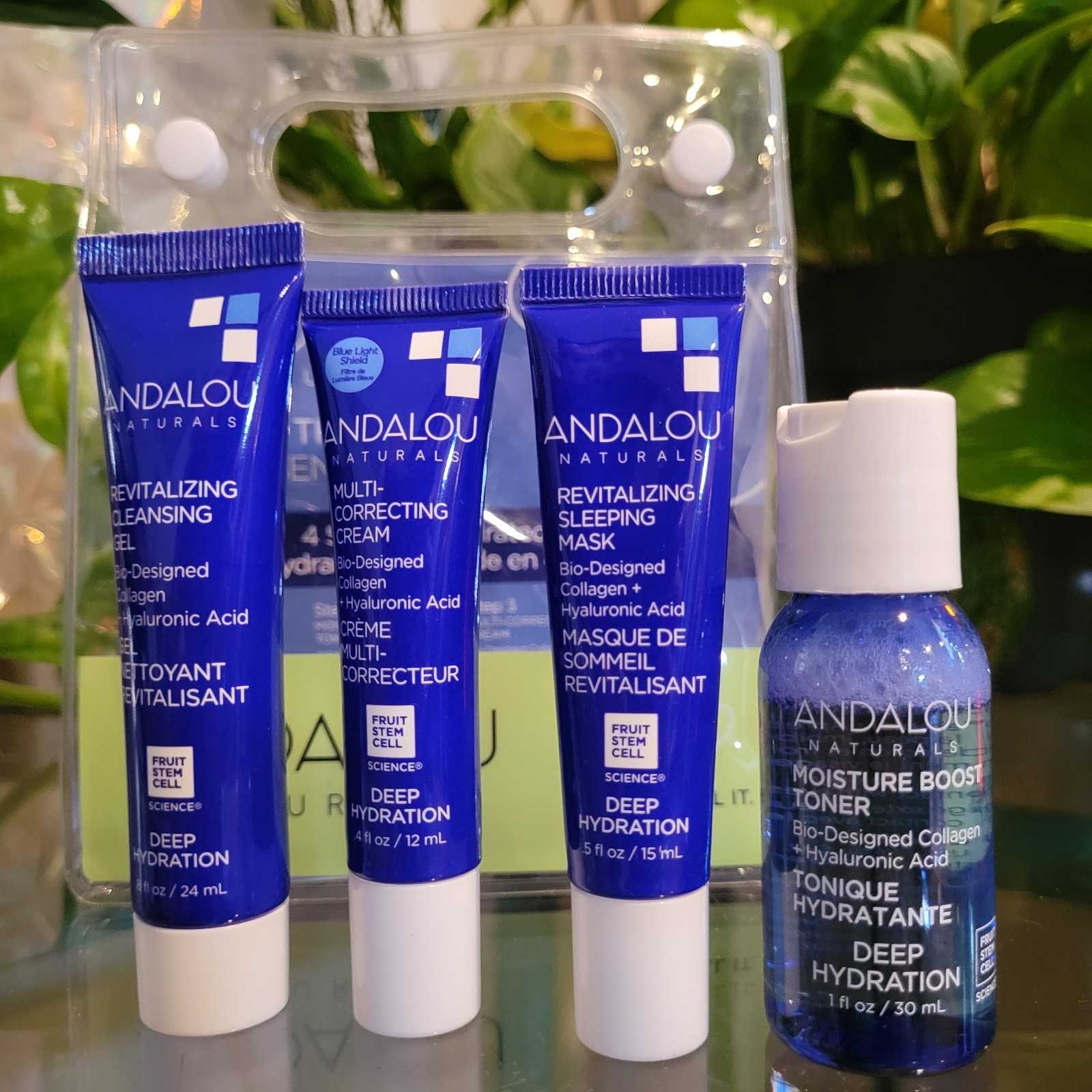 Andalou Naturals The Deep Hydration Routine On Go Kit Skin Care Moisturizer Set