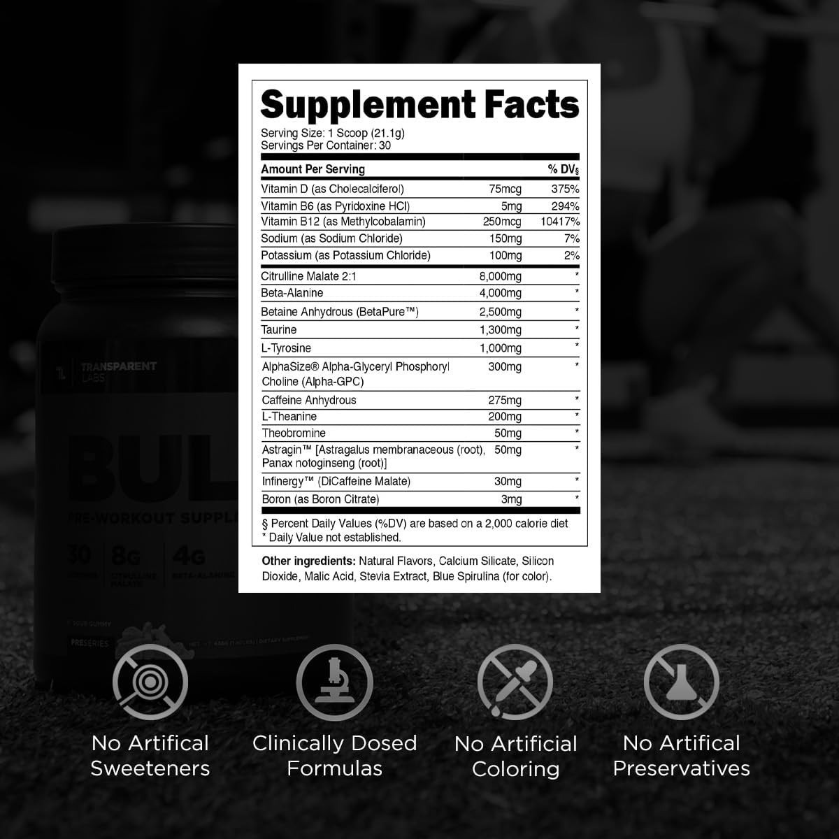 Blue Raspberry Pre-Workout Mix – 30 Servings of Pure Performance Power