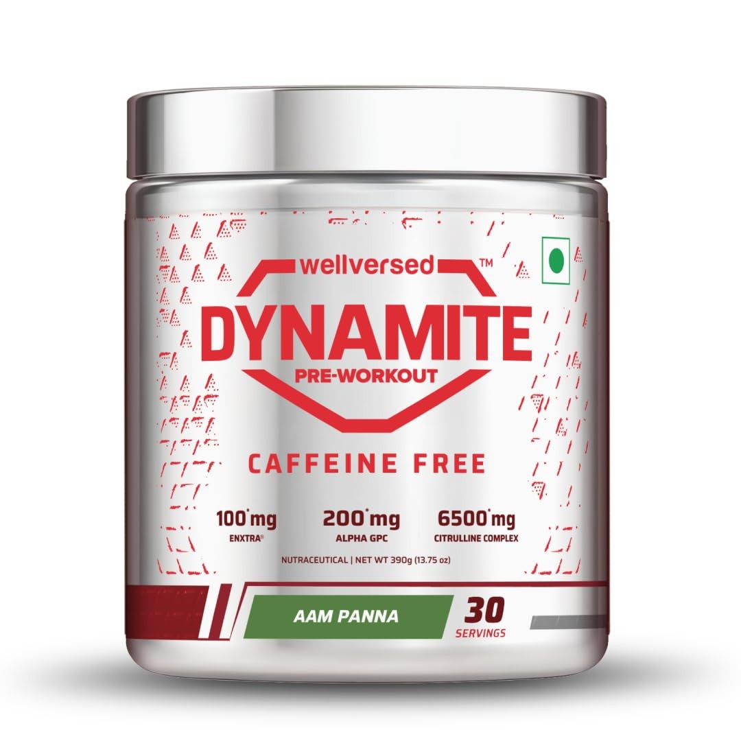 Wellversed Dynamite Caffeine Free Pre Workout 30 Servings Aam Panna 390g