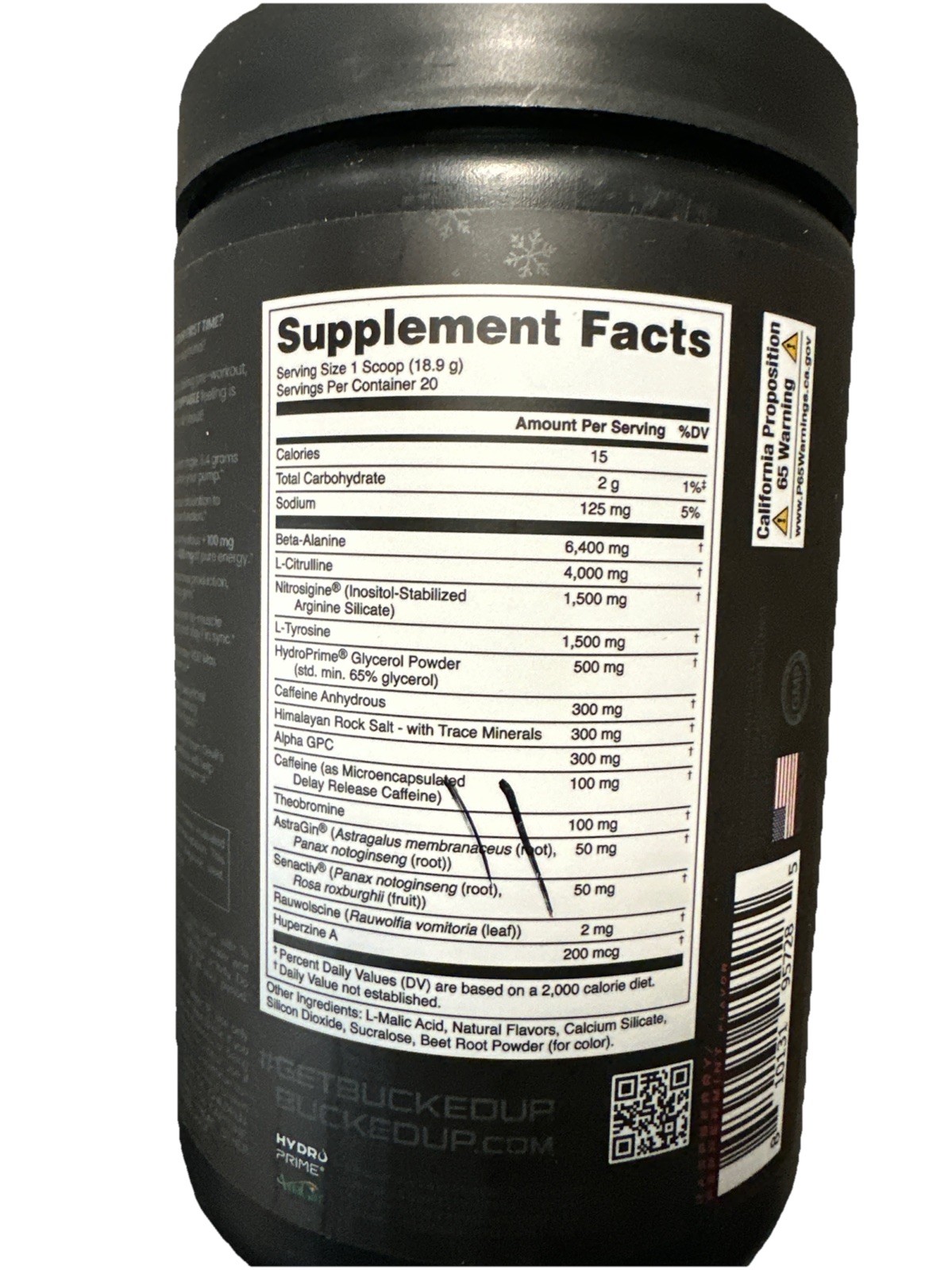 💪BUCKED UP MOTHER BUCKER PRE-WORKOUT Pump Focus Strength Energy High-Stimulant