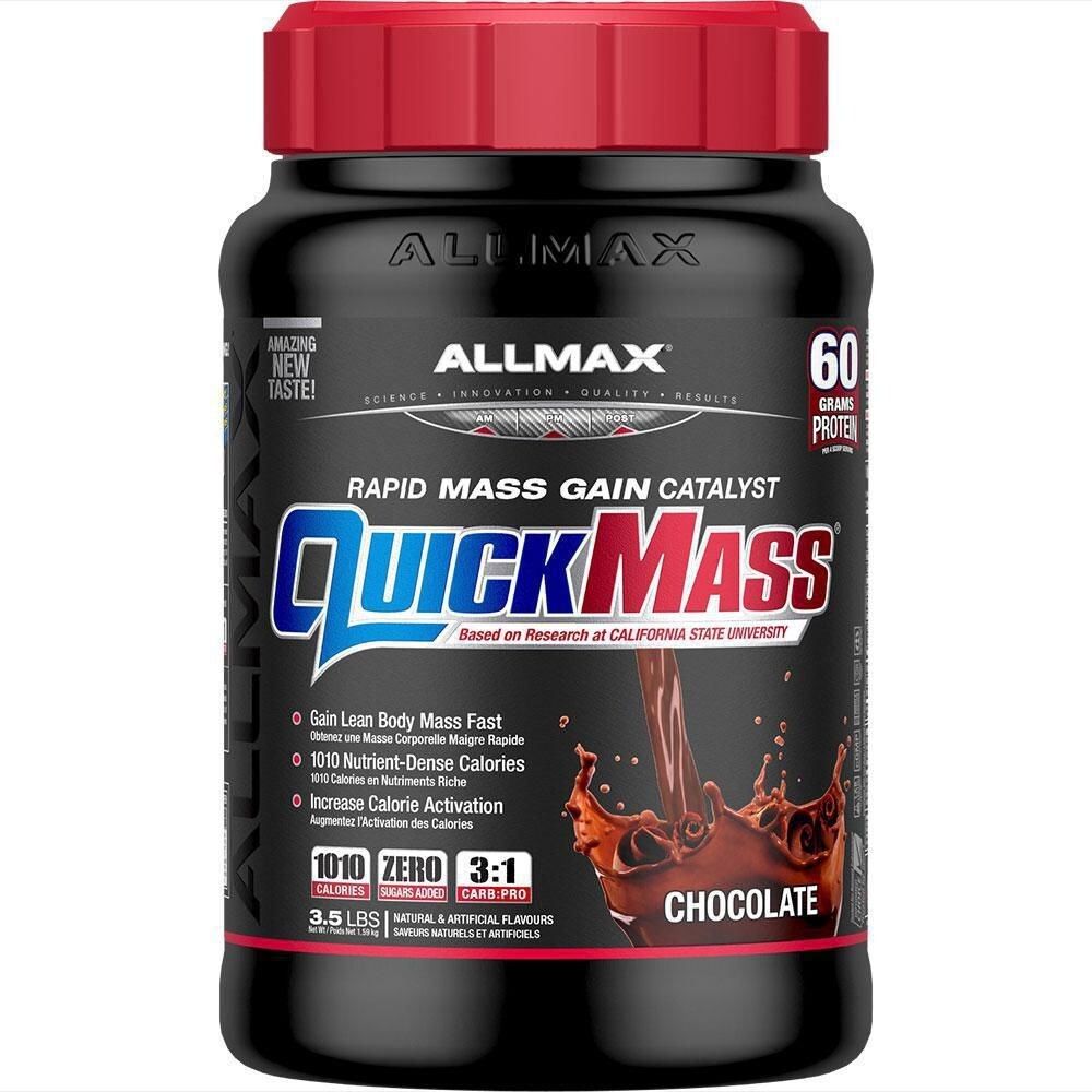 Allmax Quickmass Chocolate Weight Gain Powder Supplement 3.5 LBS, Exp:27JN