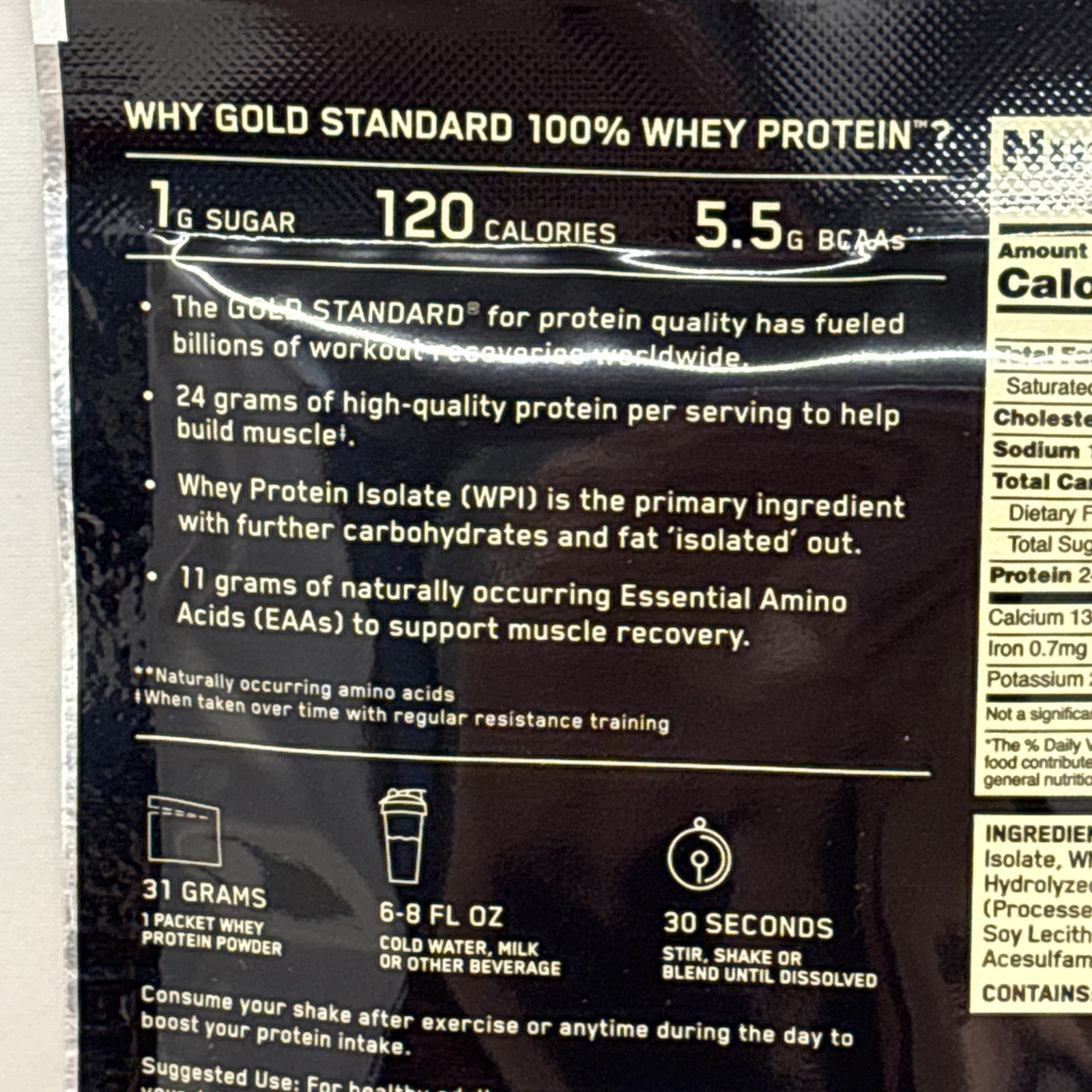 8X Optimum Nutrition Gold Standard 100% Whey Protein Powder 1 SERV DBL CHOC B95