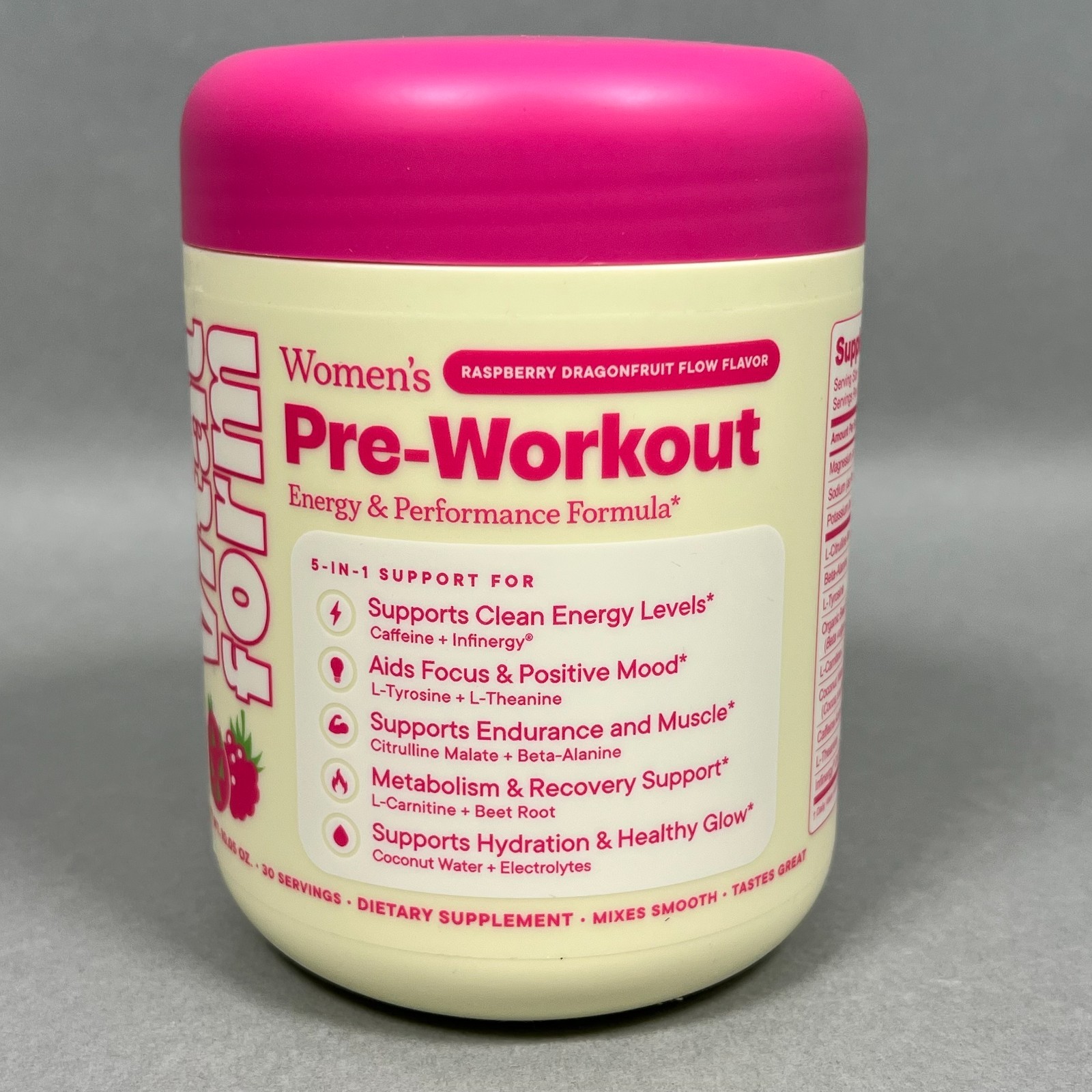 VitalForm Women’s Pre Workout Powder Raspberry Dragonfruit Sugar-Free Vegan 2028