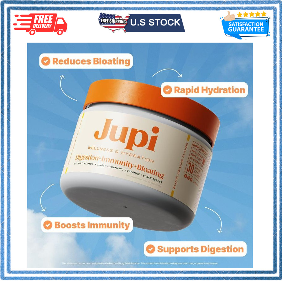 Jupi Hydration Powder Turmeric & Ginger, Vitamin C, Citrus, 30 Servings