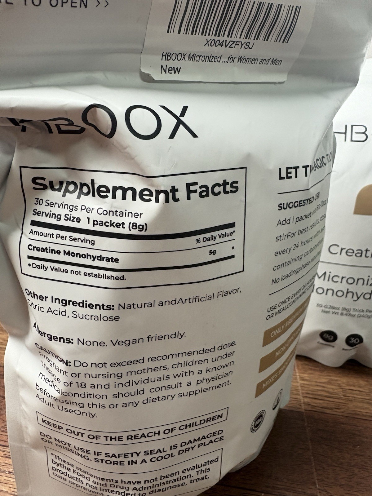 2 PACK LOT HBOOX ProMix Creatine Monohydrate Powder STICKS Unflavored Exp 10/27