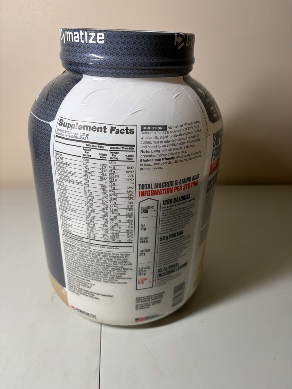 Dymatize Super Mass Gainer Gourmet Vanilla 6lb Sealed 8 Servings