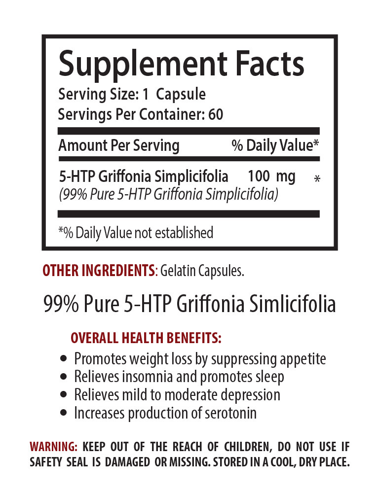weight loss – L-5-HTP – griffonia simplicifolia – 3 Bottles (180 Capsules)