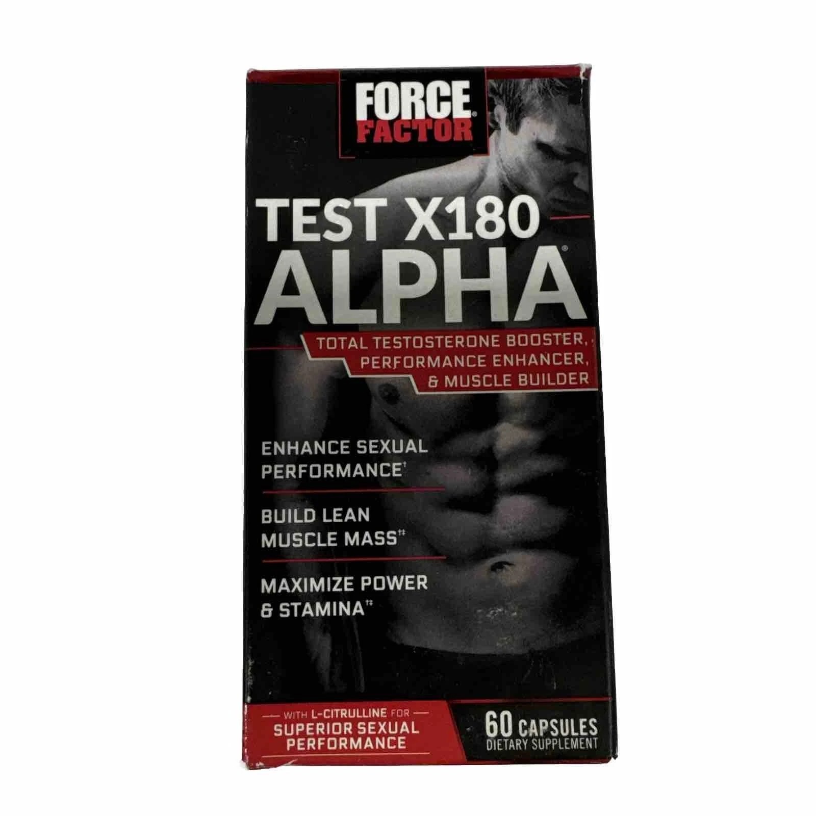 Force Factor Test X 180 Alpha Test Booster 60 Capsules Exp 02/27+ NEW