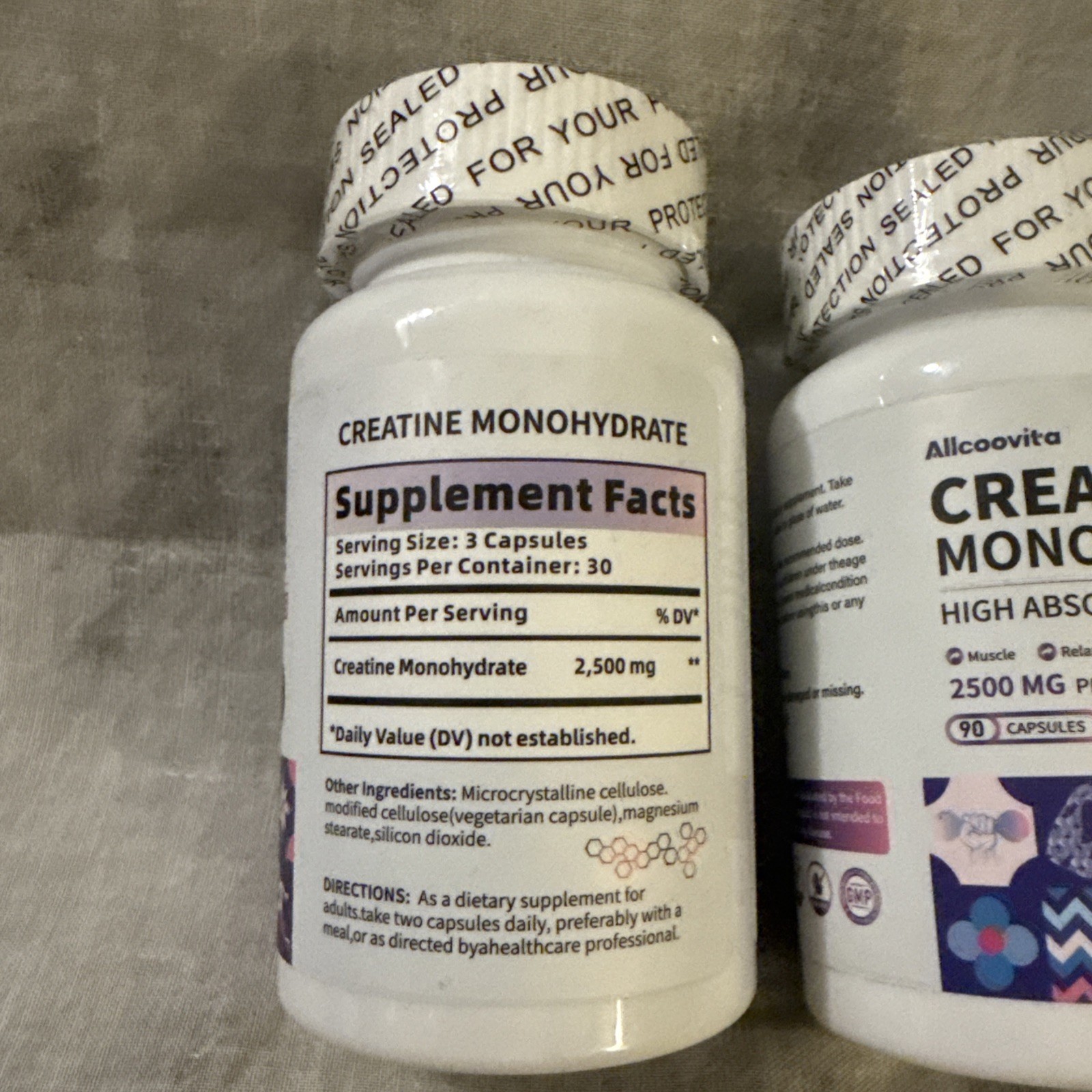 2x! Creatine Capsules 90 Count 2500mg Non-GMO Gluten Free for Maximum Effect