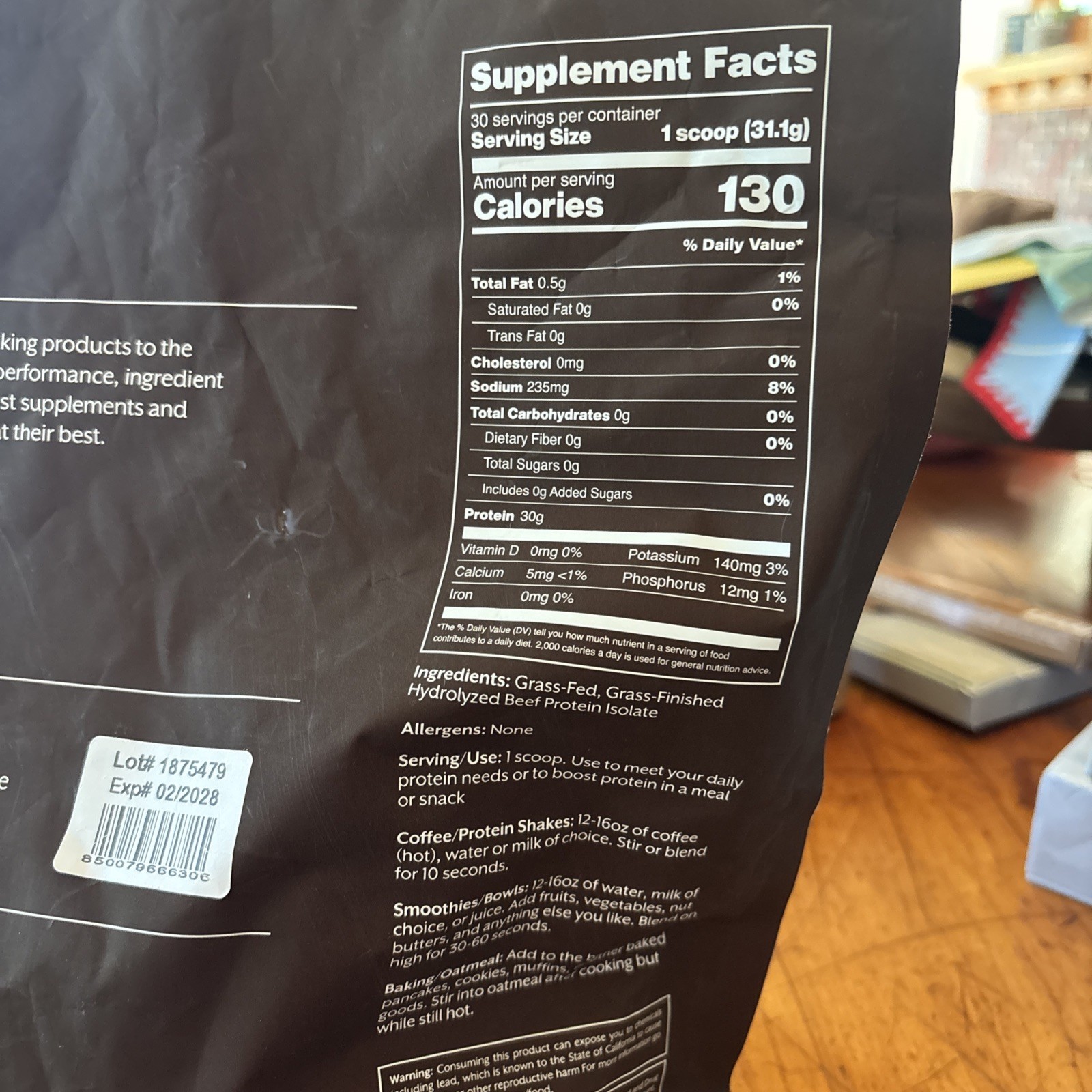 Promix Grass Fed Beef Protein Isolate Unflavored 30 Servings