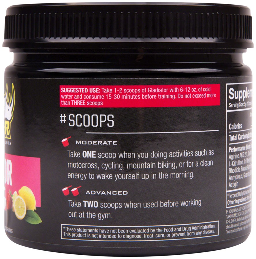 Ryno Power Gladiator Pre-Workout Drink Mix – Strawberry Lemonade, 30 Servings