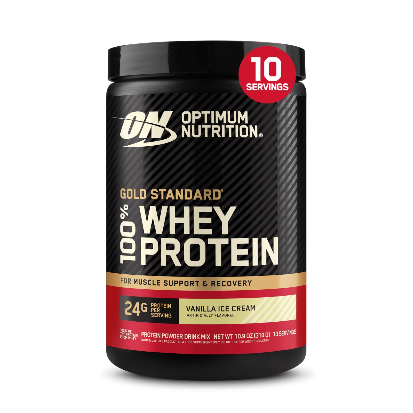 Optimum Nutrition Gold Standard 100 Whey Protein Powder, Vanilla Ice Cream, 0…
