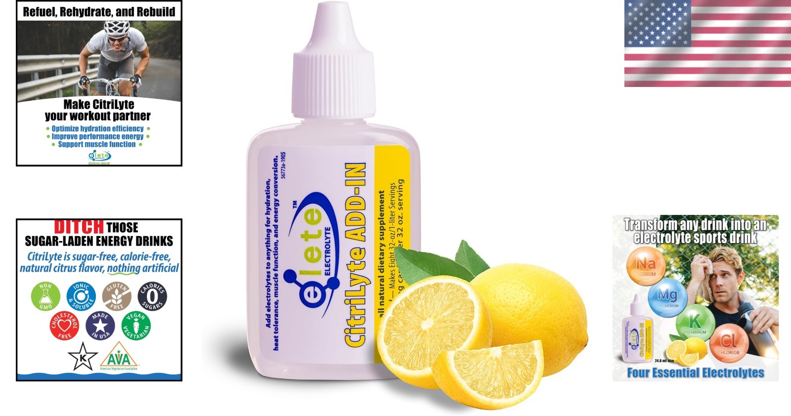 elete CitriLyte Electrolyte Hydration Drops – Natural Lemon Flavor | 24.6 mL