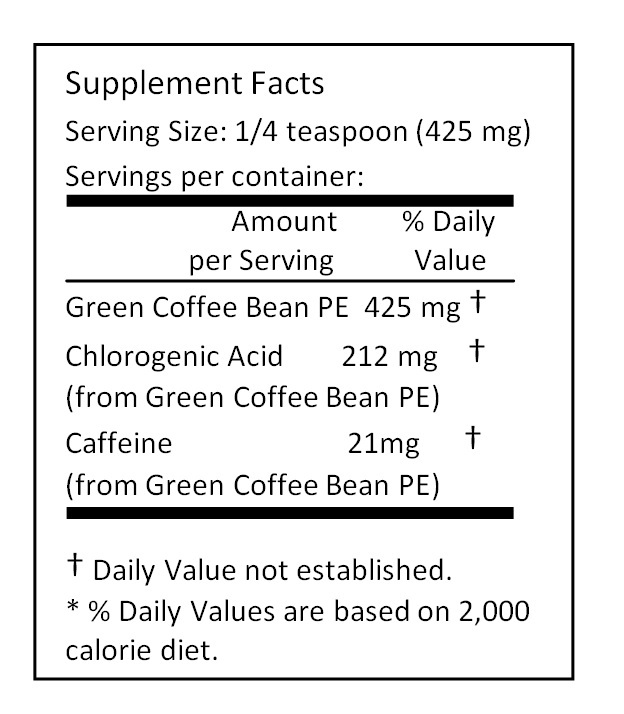 Non-GMO 500g Green Coffee Bean Extract Powder 50% Chlorogenic Acid