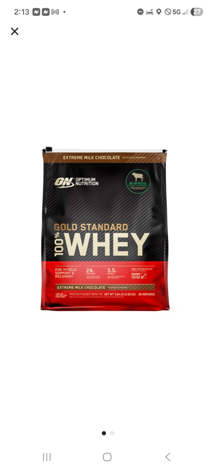 Optimum Nutrition Gold Standard Whey 2 Pack Extreme Chocolate Vanilla 11.1 lb