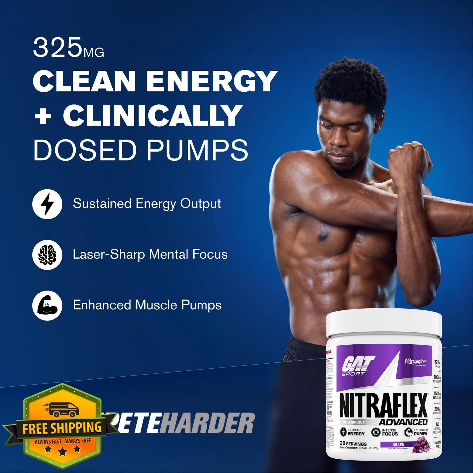 GAT SPORT Nitraflex Pre-Workout Grape 30 Servings