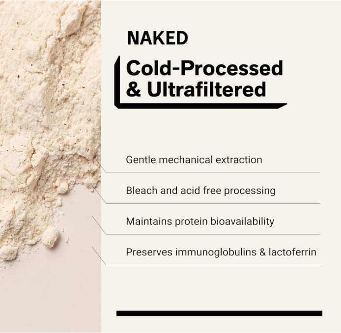 NAKED Whey Vanilla Protein Powder, Grass-Fed, 24 Servings, NSF Certified