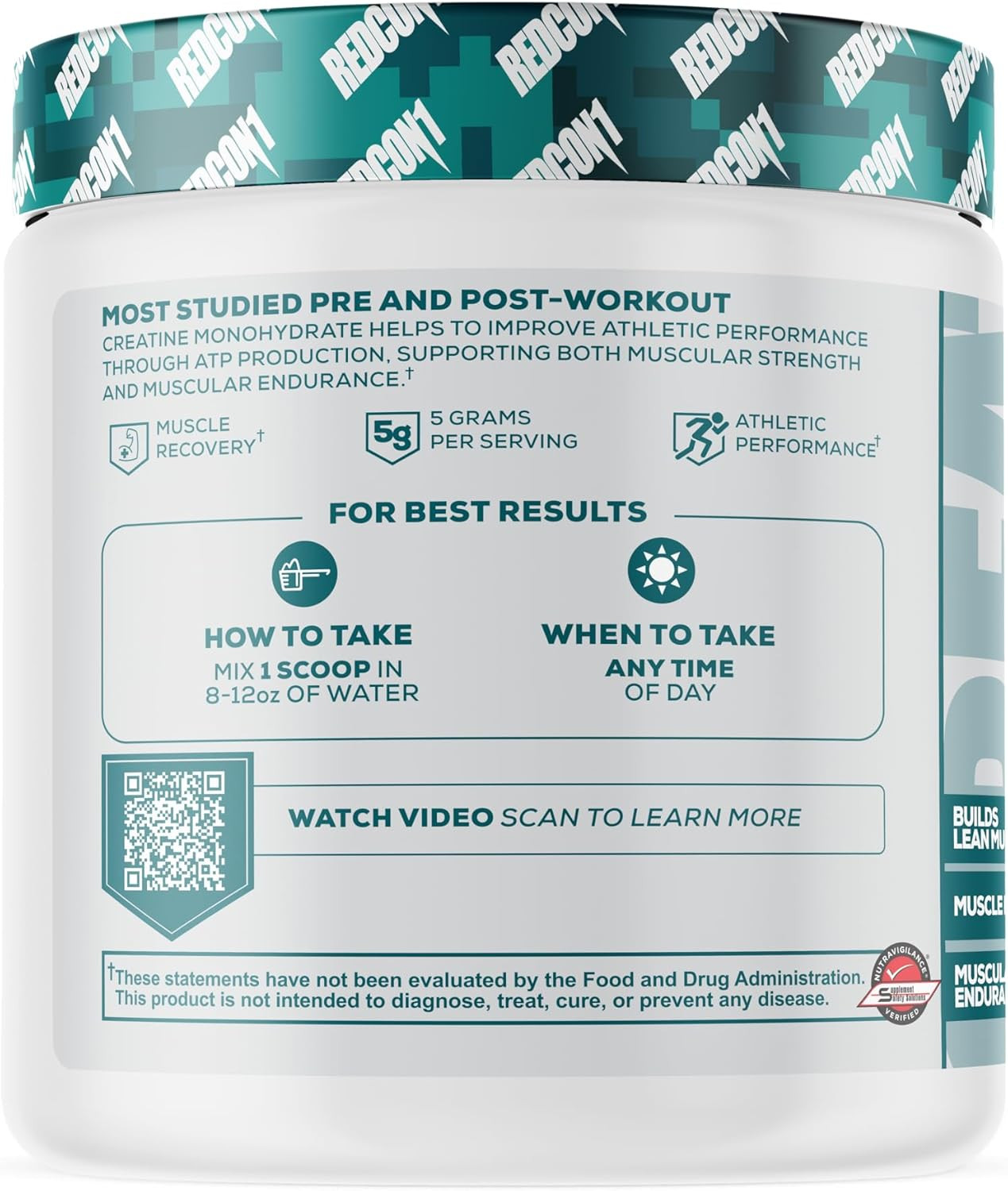Creatine Monohydrate – Keto Friendly + Vegan Pre & Post Workout Supplement – Cre