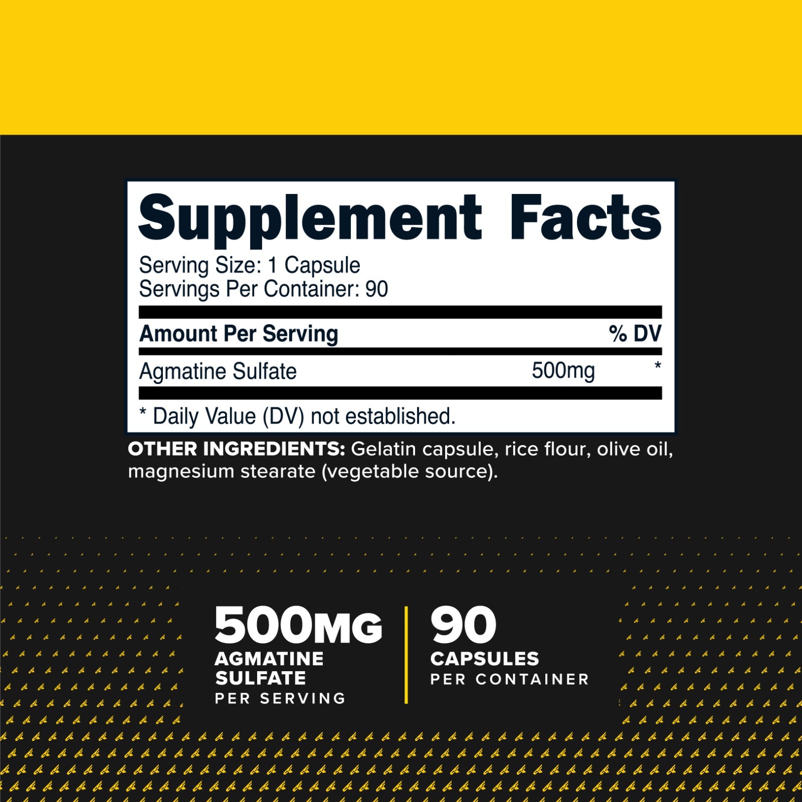 Primaforce Agmatine Sulfate 500mg, 90 Capsules – Non-GMO, Gluten Free Supplement
