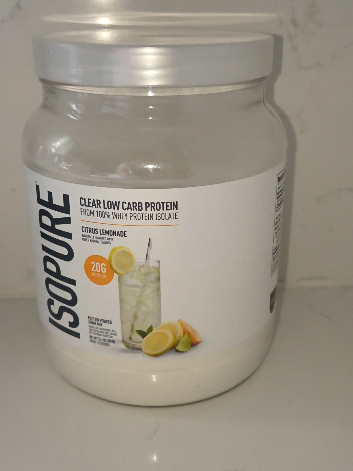 Clear Low Carb Protein Powder, Citrus Lemonade, 14.1 oz (400 g)