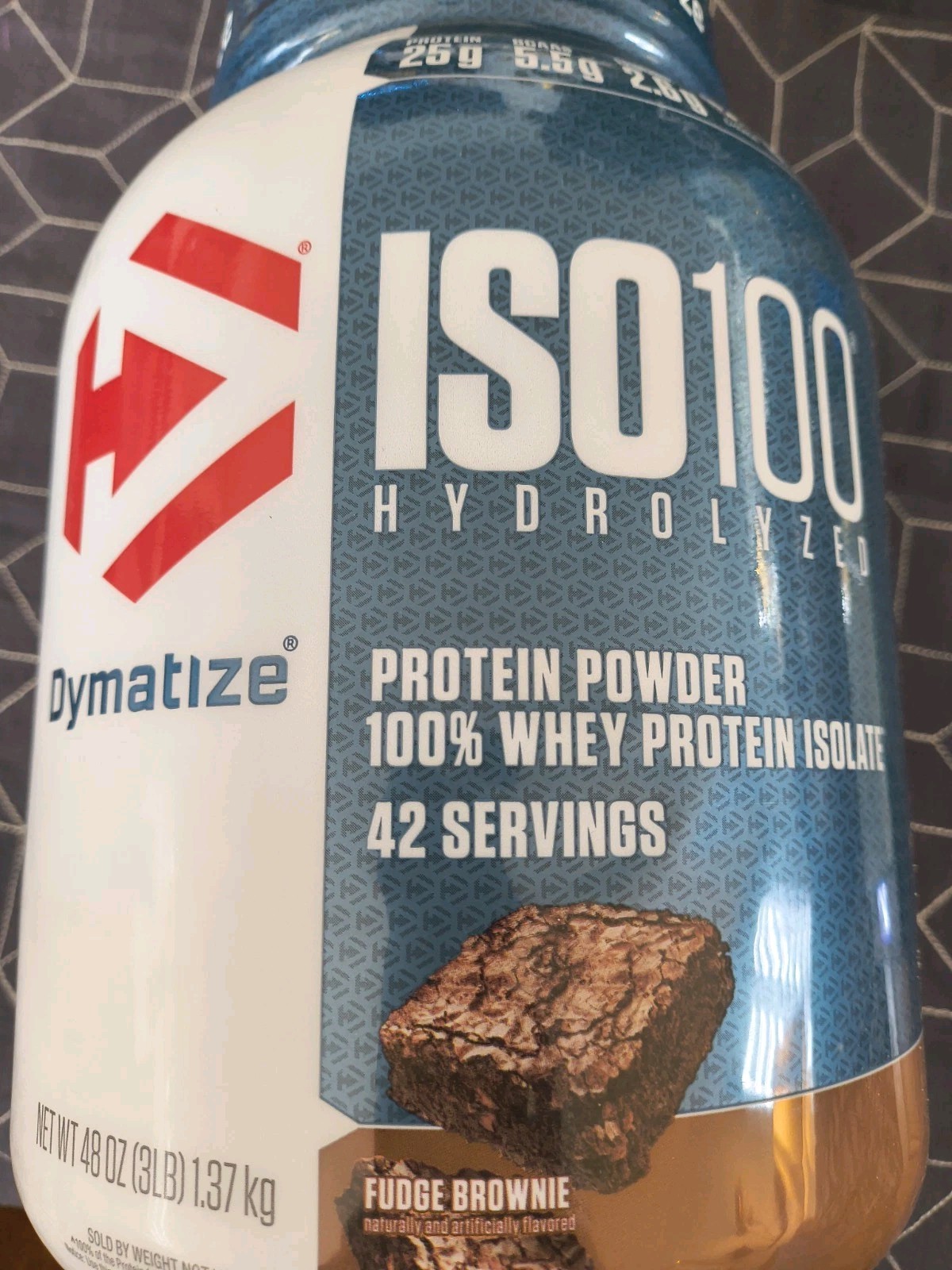 Dymatize Nutrition ISO100 Hydrolyzed 100% Whey Protein Fudge Brownie Bb 8/28/26