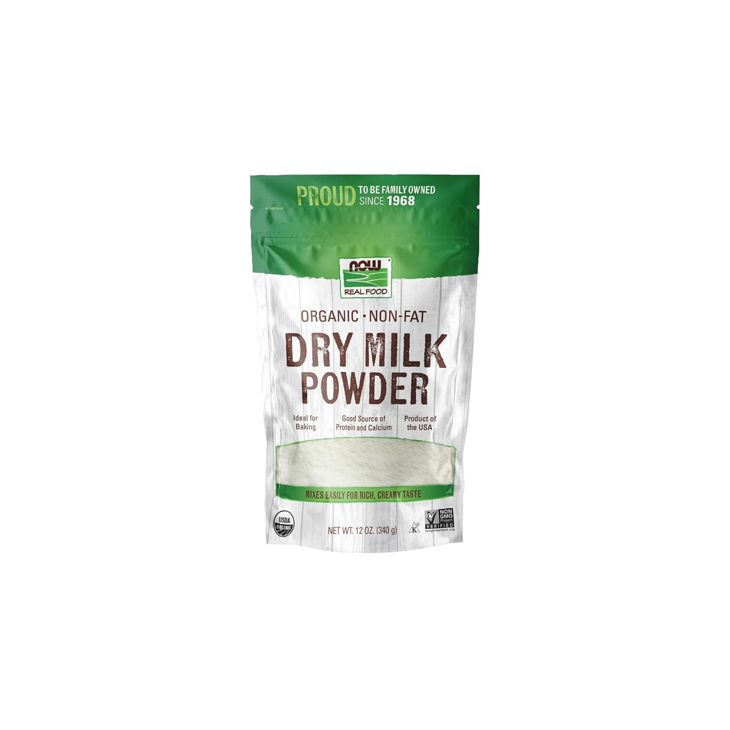 , Organic Non-Fat Dry Milk Powder with Protein and Calcium, Product of the USA,
