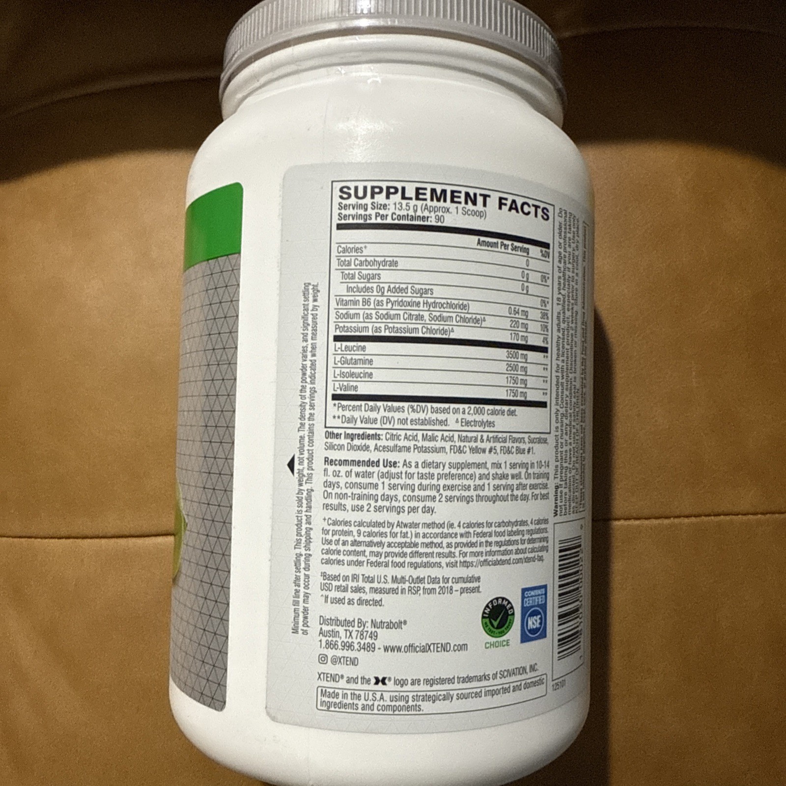 Scivation XTEND 7g BCAA’s Glutamine Powder 90SRV LEMON LIME SQUEEZE