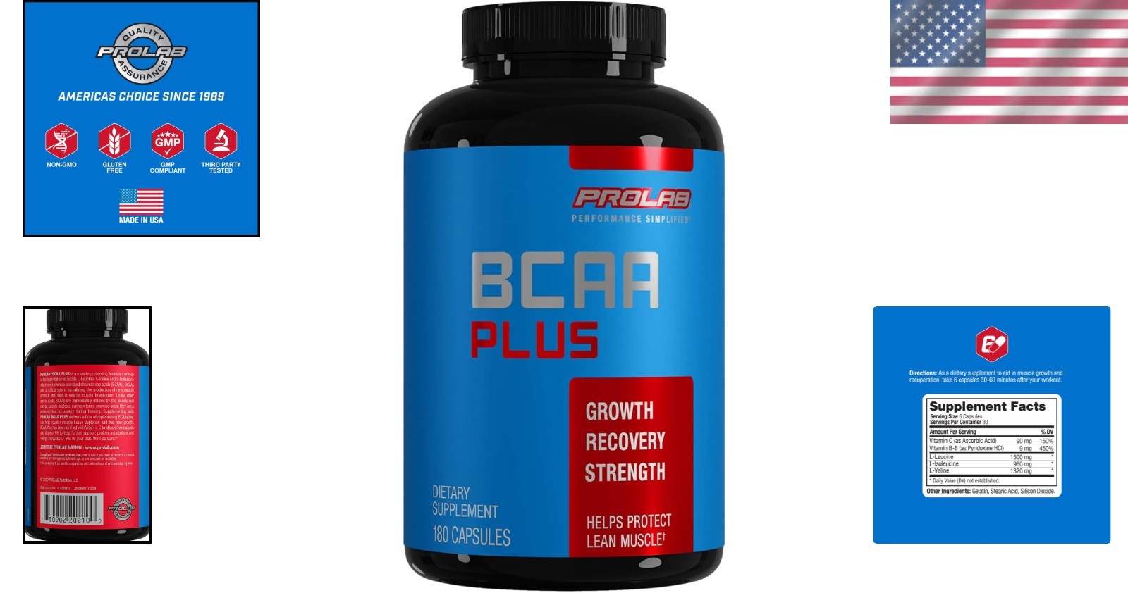 BCAA Plus Capsules – 180 Count for Optimal Muscle Recovery & Lean Muscle Support