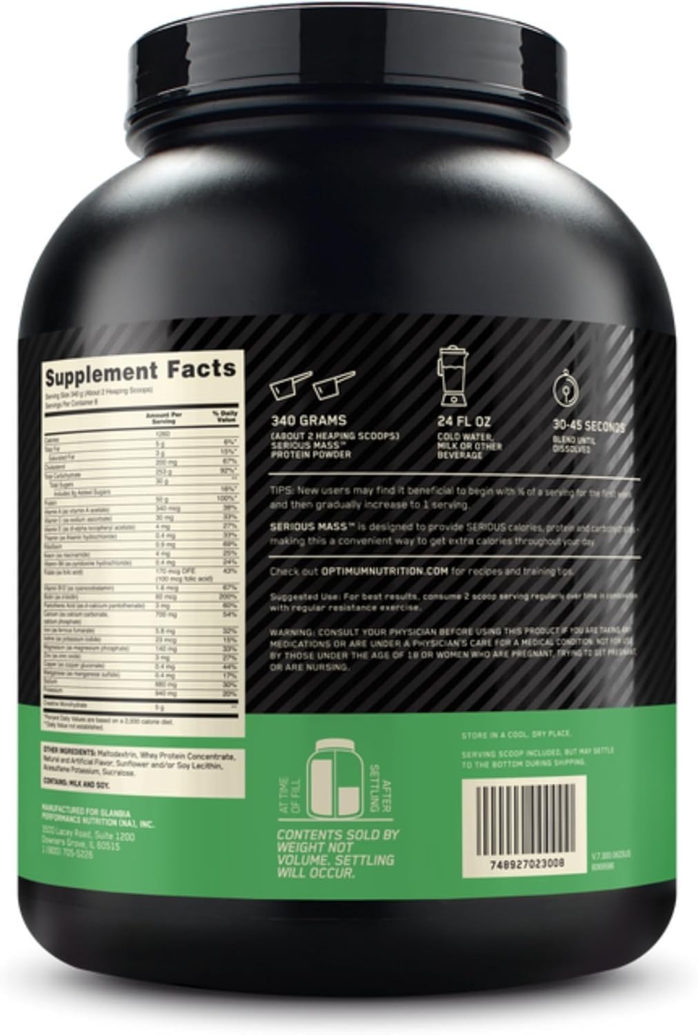 Vanilla Serious Mass – 6lb Protein Gainer with 50g Protein & Immune Support