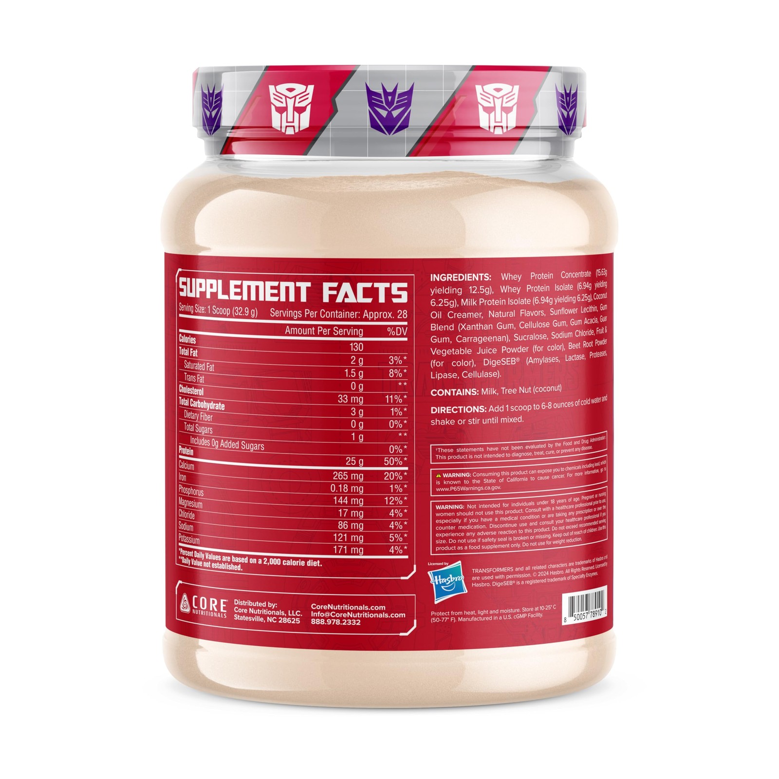 Core Nutritionals Transformers Protron Protein | Whey + Casein Blend | MCTs …