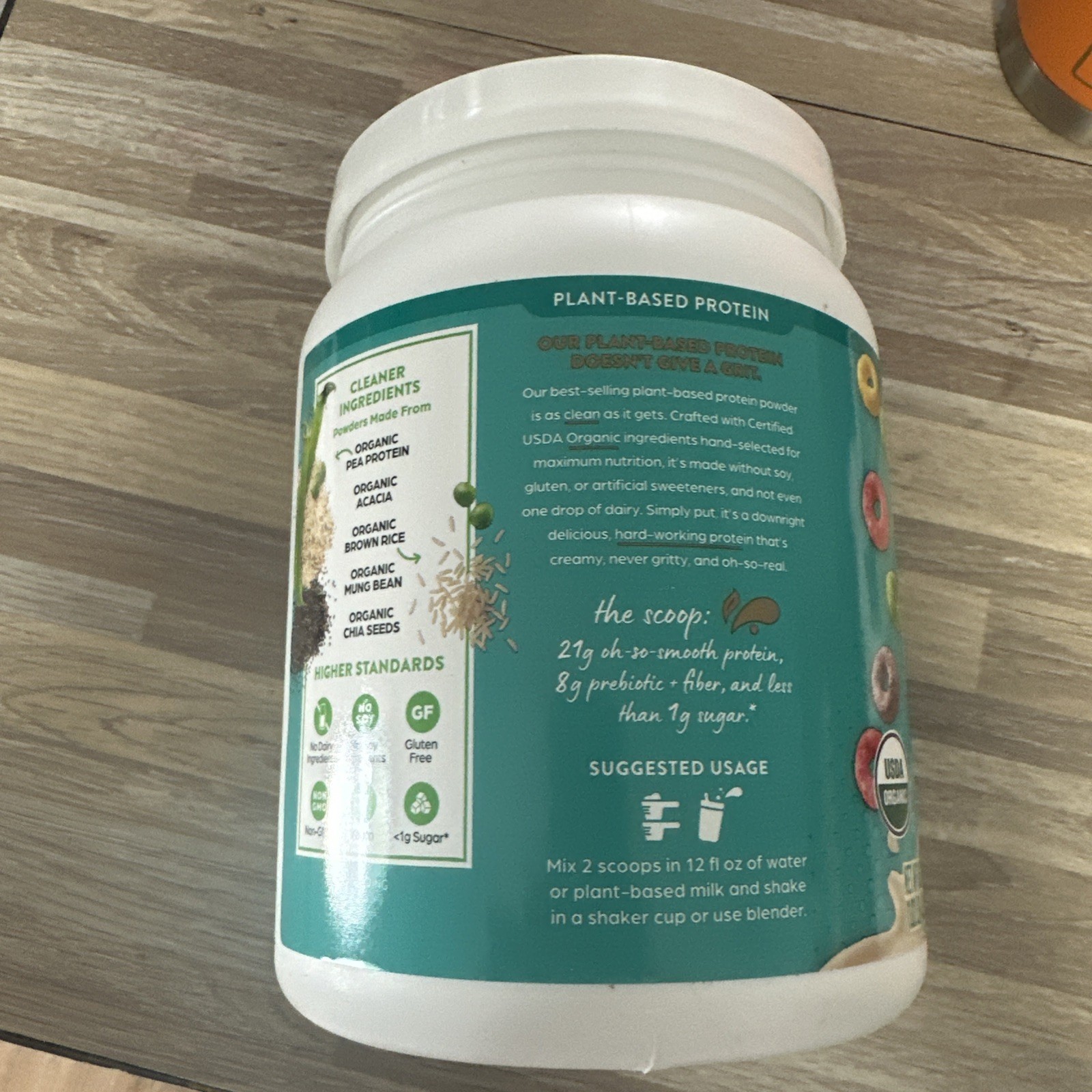 Orgain Organic Plant Based Protein Powder Fruity Cereal Flavor 16.3oz