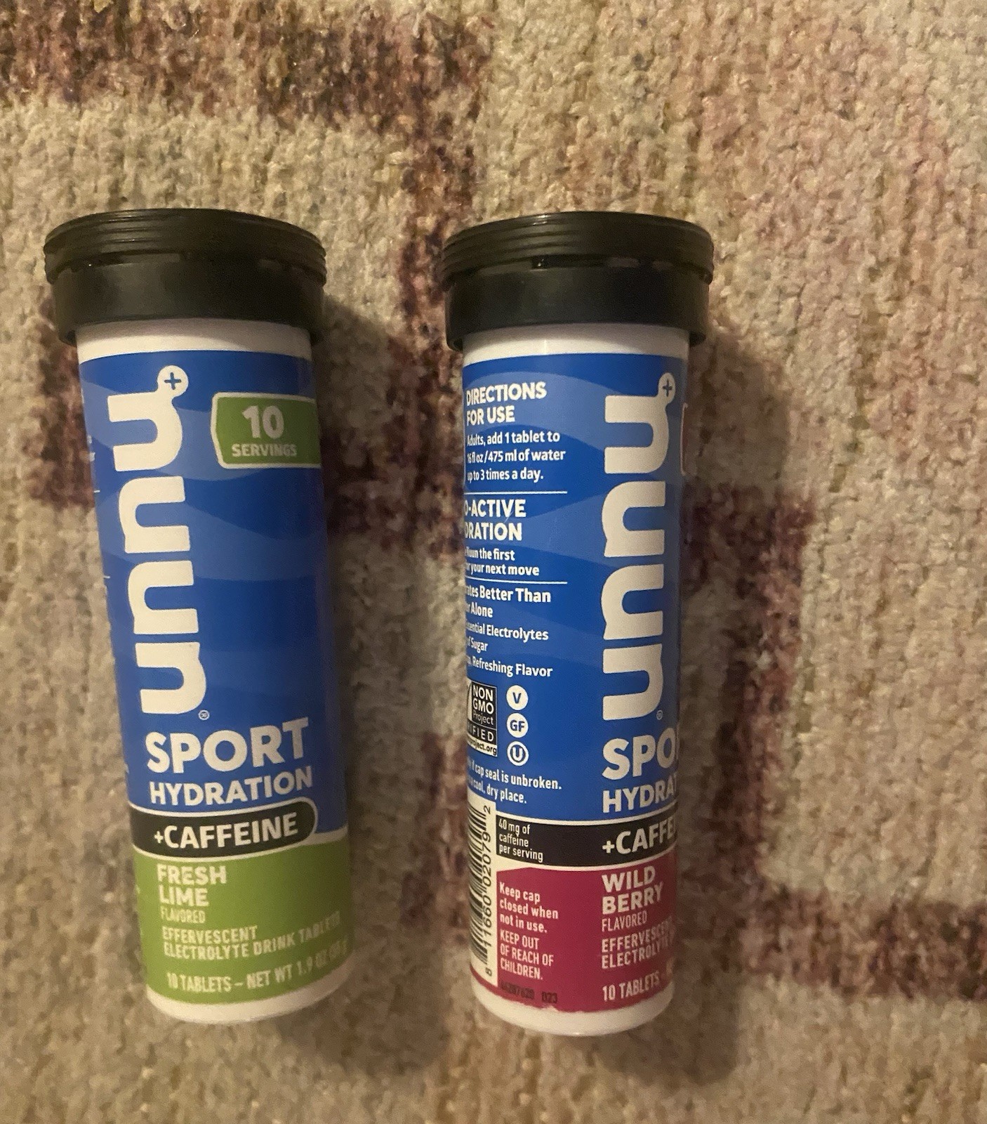 Nuun Energy Electrolyte Drink Tablets Berry Blast & Fresh Lime Hydration Boost