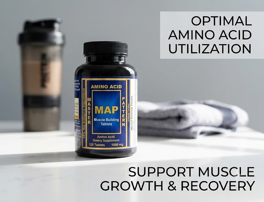 INRC Master Amino Acid Pattern (MAP)Muscle Building Tablets–1 Pack (120 Tablets)
