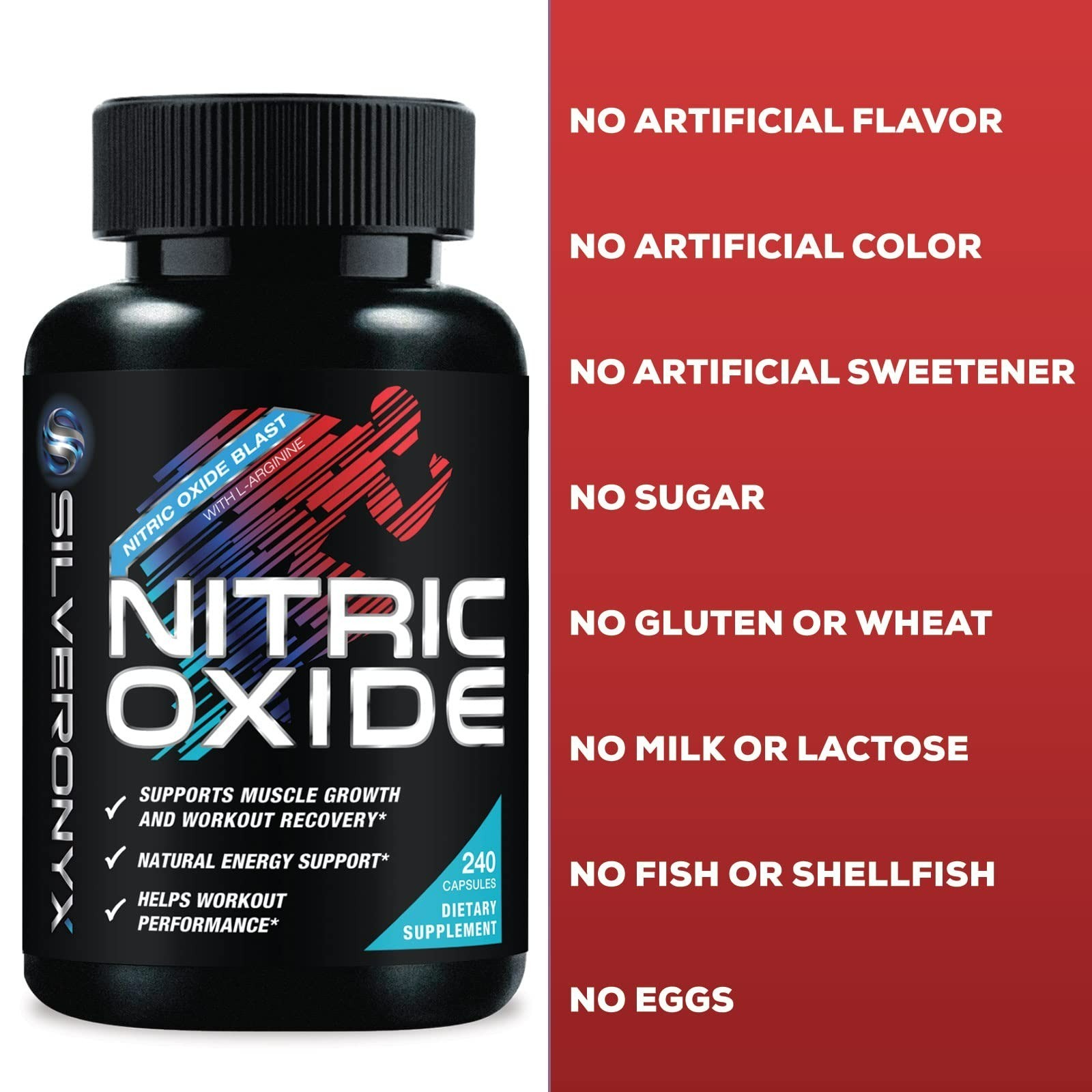 Extra Strength Nitric Oxide Booster – L-Arginine & Citrulline – 240 Capsules