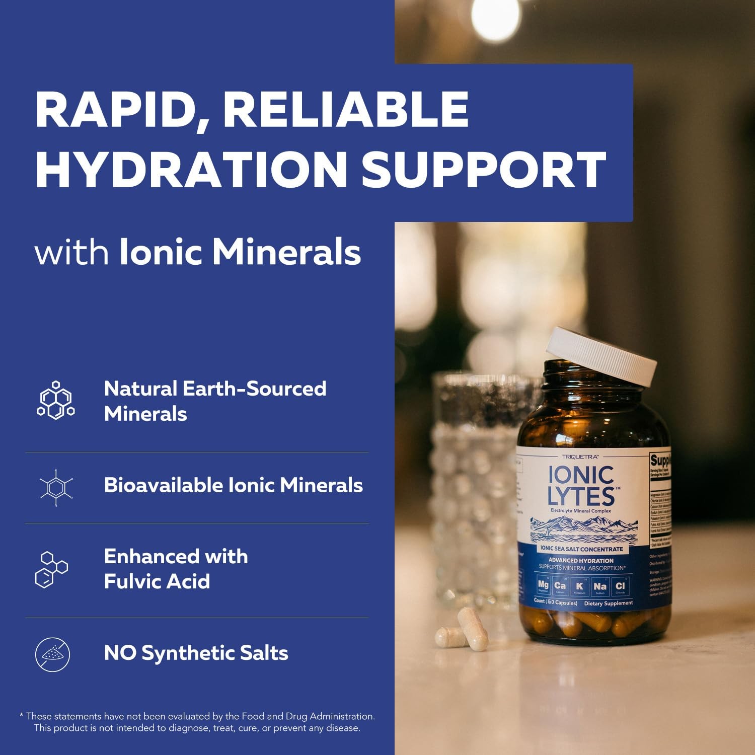 Ionic Lytes™ Electrolyte Mineral Complex with Ionic Sea Salt, Fulvic & Humic Aci