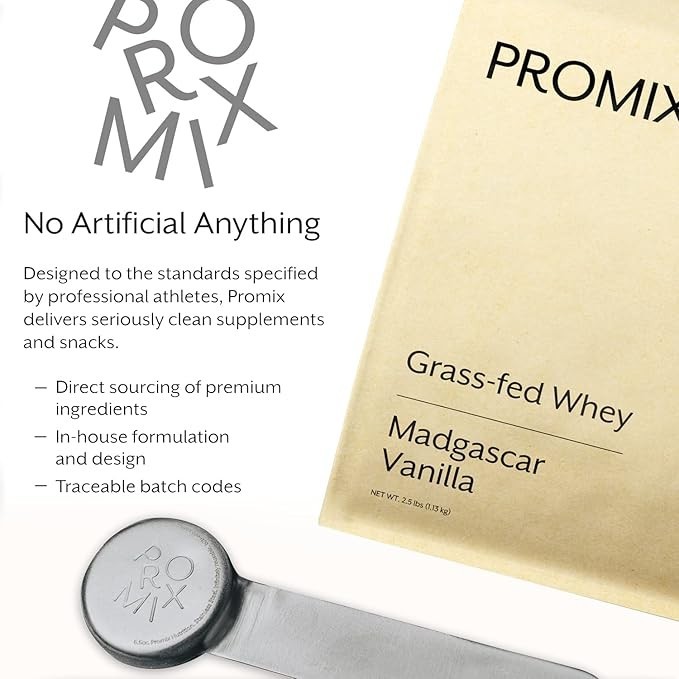 Promix Grass Fed Whey Protein Madagascar Vanilla 2.5lb Clean Protein