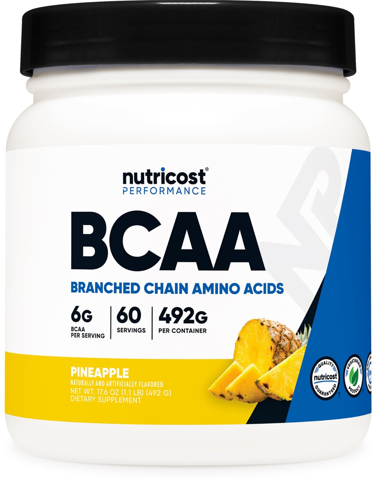 Nutricost BCAA 2:1:1 Powder (Pineapple) 60 Servings – 6G Per Serving