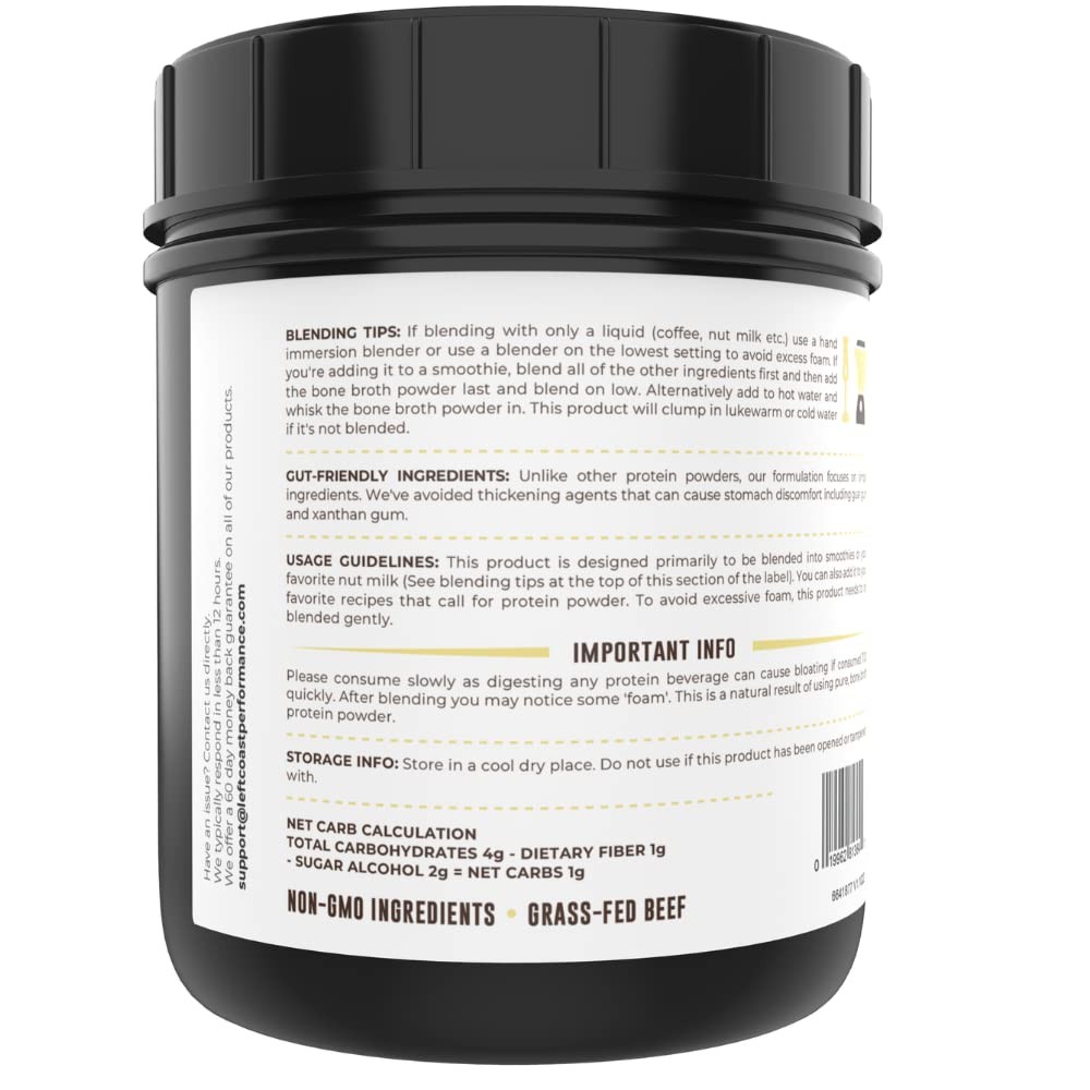 16oz Vanilla Bone Broth Protein Powder From 1 Pound (Pack of 1),