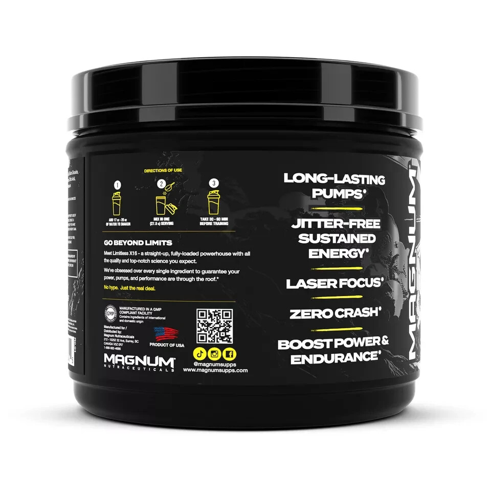Magnum Nutraceuticals Limitless x16 Pre-Workout Powder- Watermelon Candy