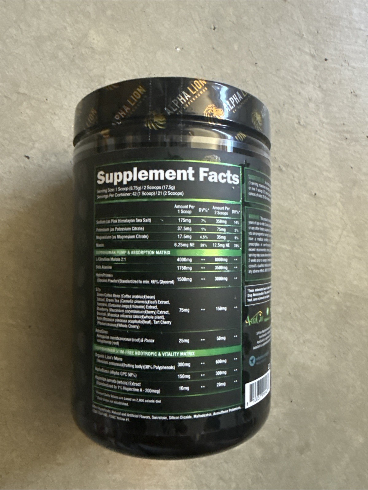 Alpha Lion Super Human PUMP Stim-Free Nitric Oxide Formula 42 Servings