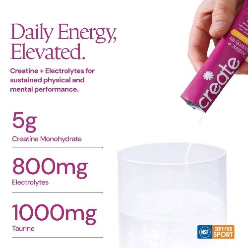 Create Wellness Creatine + Electrolytes Monohydrate Stick Packs NSF 12ct