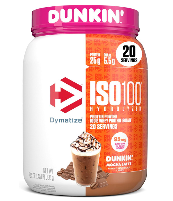 Dymatize Dunkin Mocha Latte ISO100 25g Protein 20Sv Caffeine