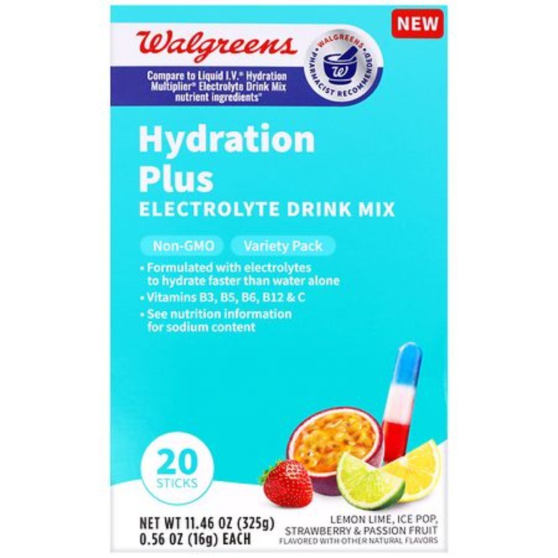 Hydration Plus Electrolyte Drink Mix Lemon Lime, Ice Pop, Strawberry & Passion