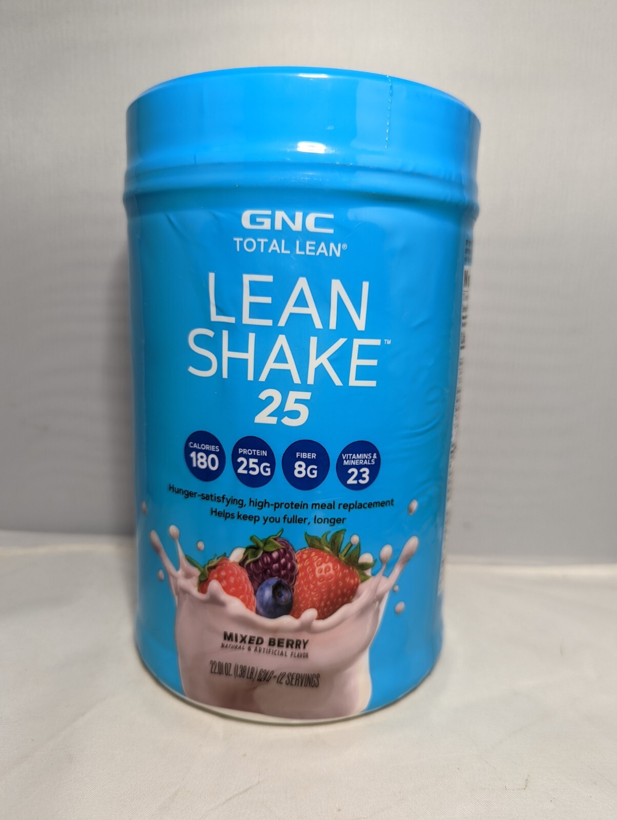 GNC Total Lean Shake 25 Mixed Berry 22 oz High Protein Meal Replacement Vitamin