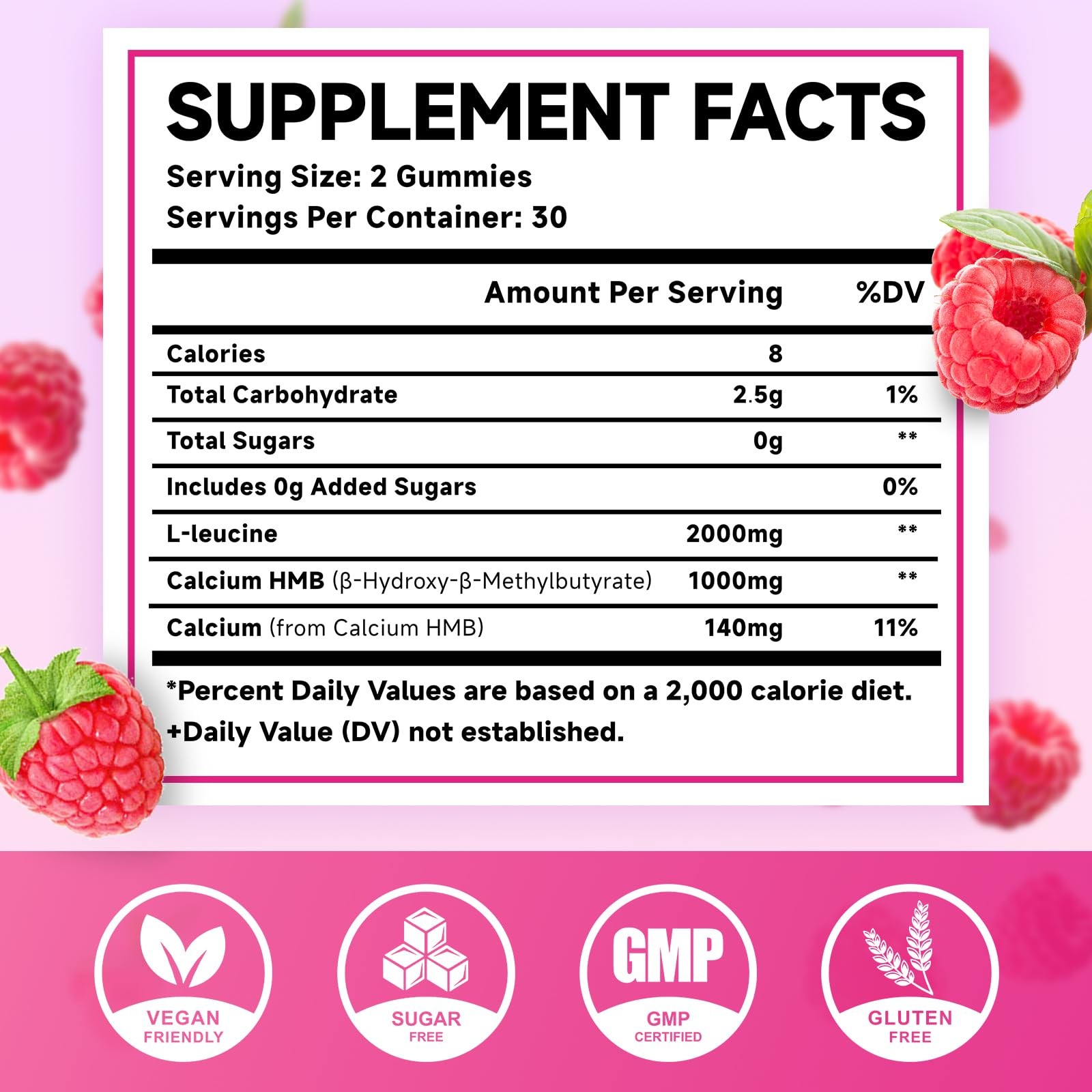 HMB and L-Leucine Gummies, 3000mg HMB and Leucine Amino Acid for Muscle Growt…