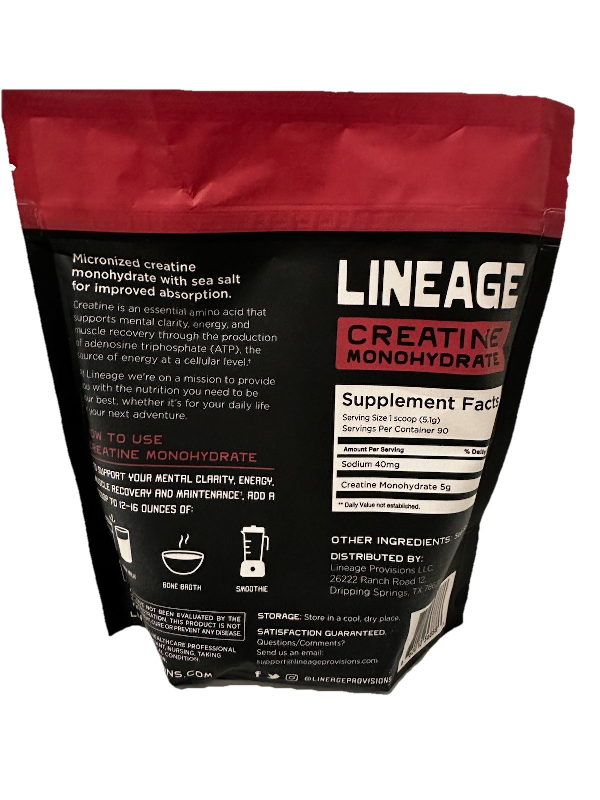 Lineage Provisions Micronized Creatine Monohydrate 1.03 Pound (Pack of 1)