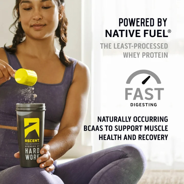 (4 Pack) Ascent Native Whey Protein Powder, Chocolate, 1 lb